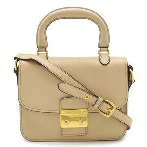 Miu Miu Tan Satchel with Gold Hardware